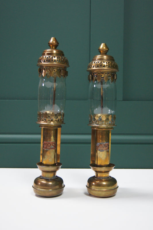Pair of VDP Railway Brass Carriage Lamps