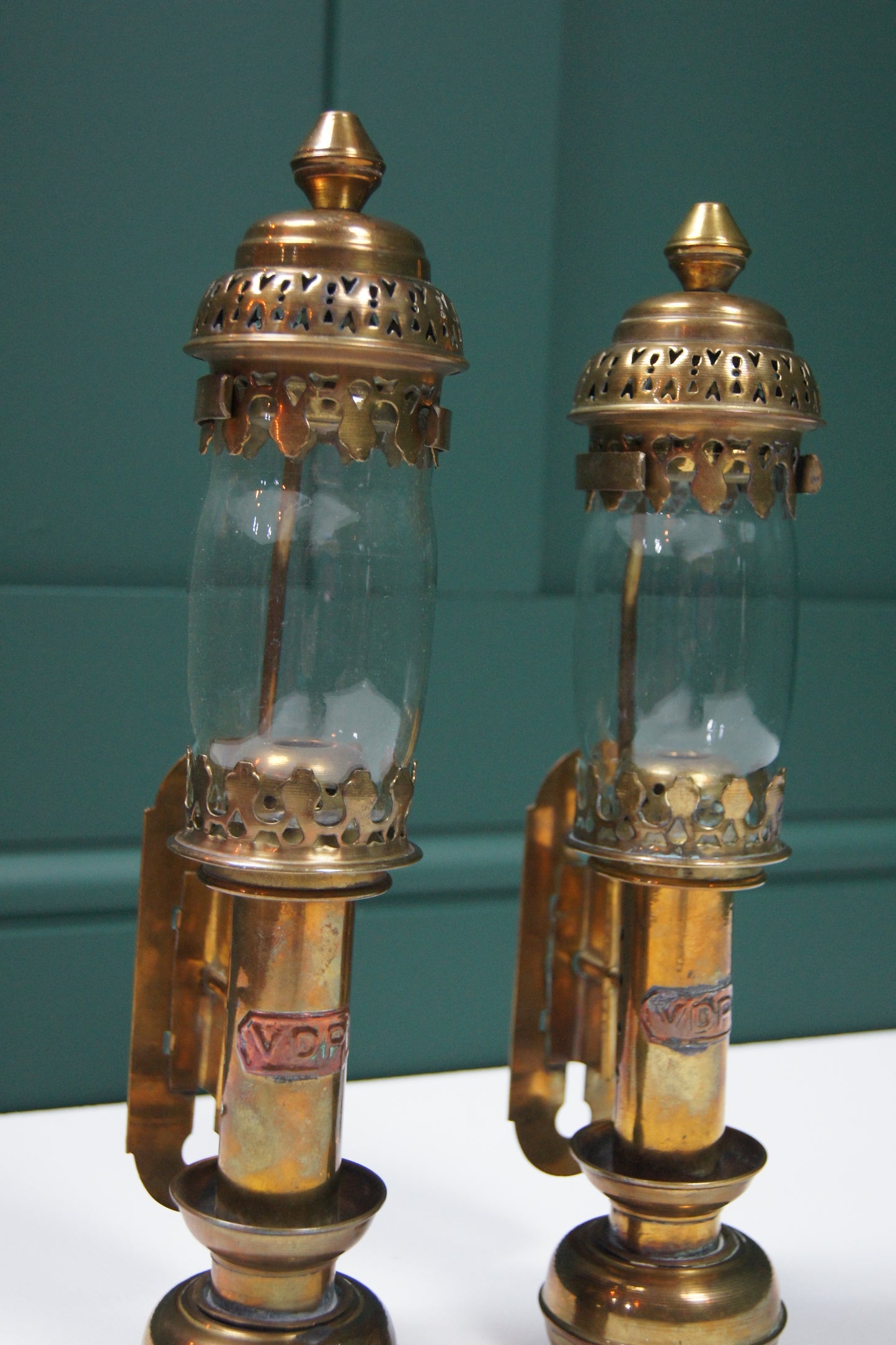 Pair of VDP Railway Brass Carriage Lamps