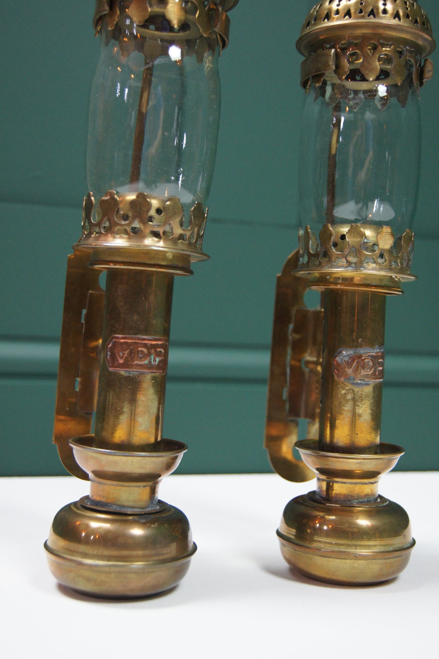 Pair of VDP Railway Brass Carriage Lamps