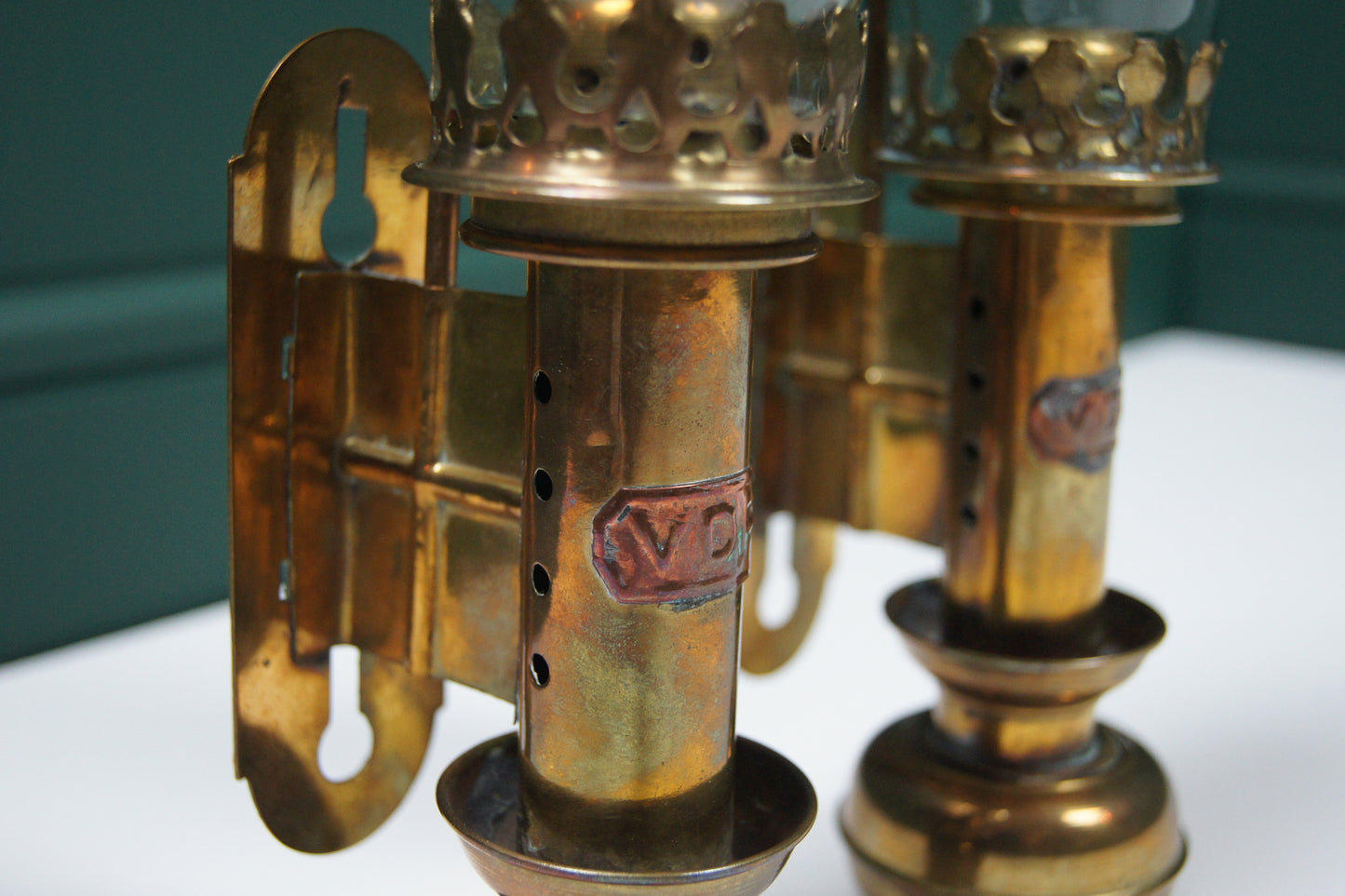 Pair of VDP Railway Brass Carriage Lamps