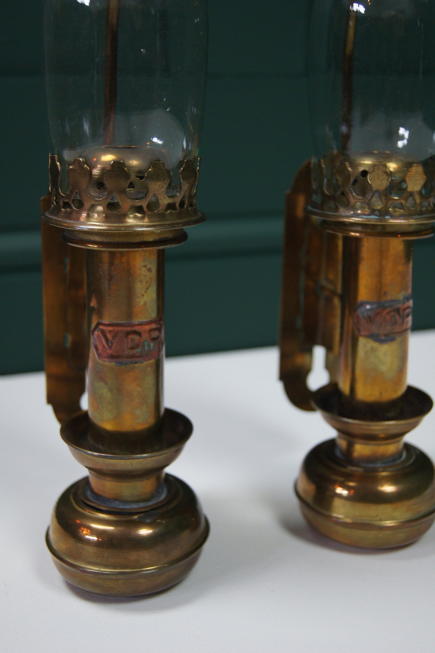 Pair of VDP Railway Brass Carriage Lamps
