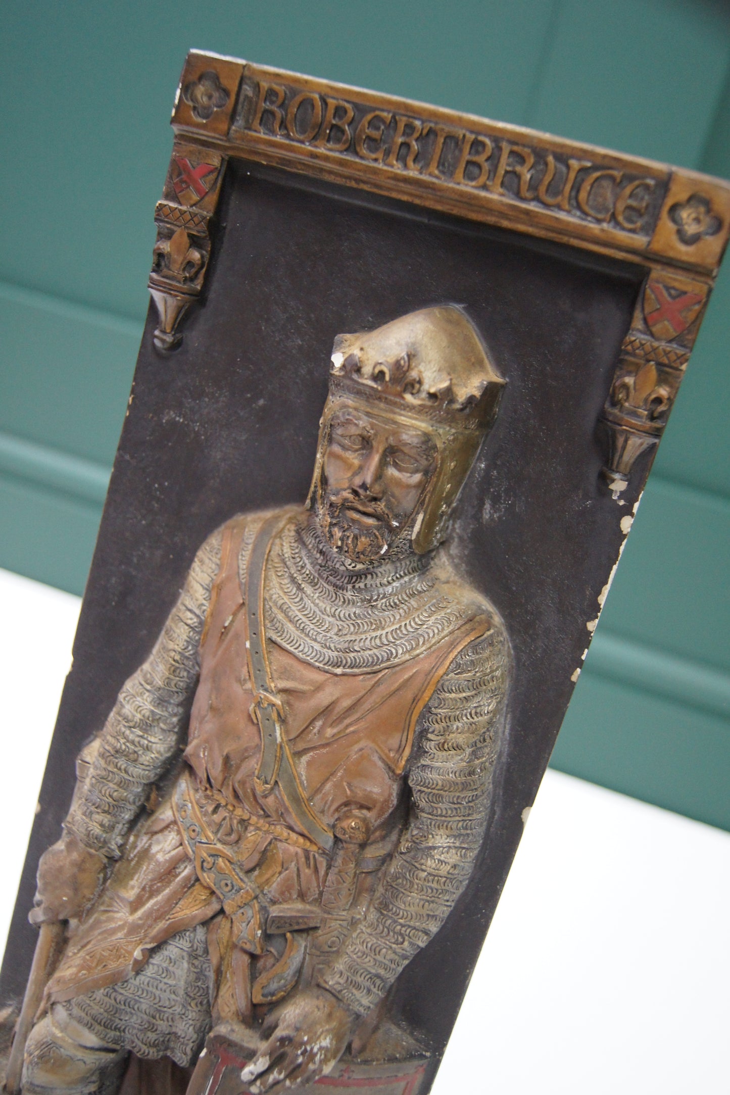 Cast Plaster Plaque Depicting Robert the Bruce