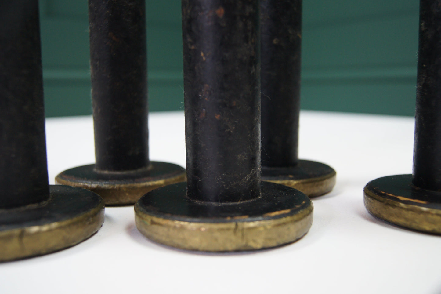 Vintage Wooden Bobbin Reels (Copper/Brass Detail) - Medium