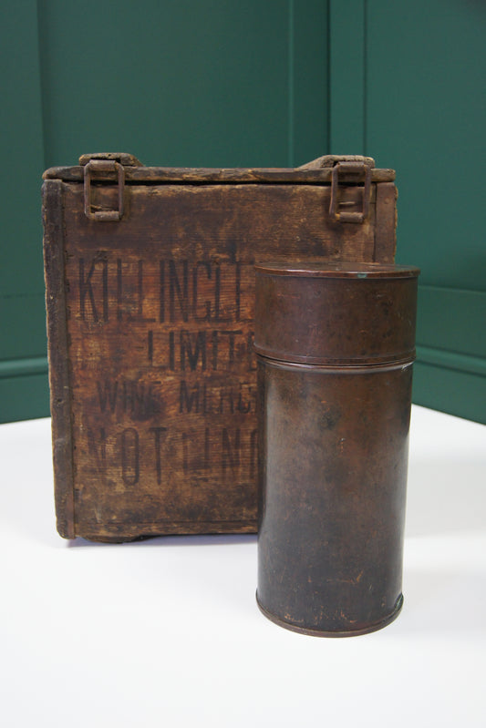 Antique WW1 Military Document Canister and Cover