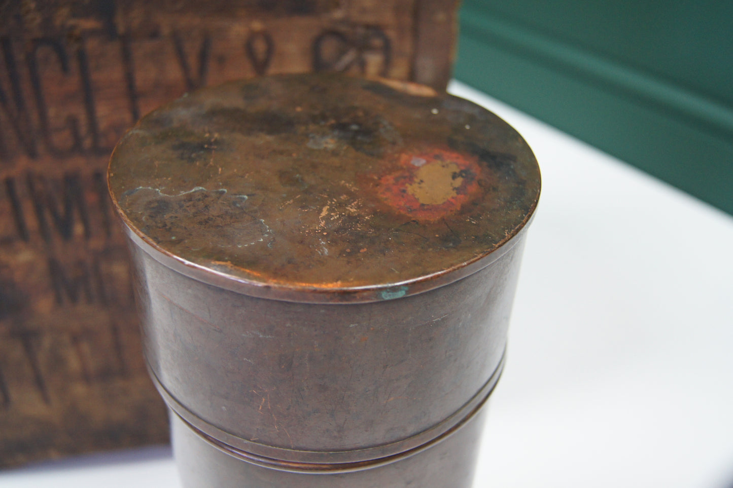 Antique WW1 Military Document Canister and Cover