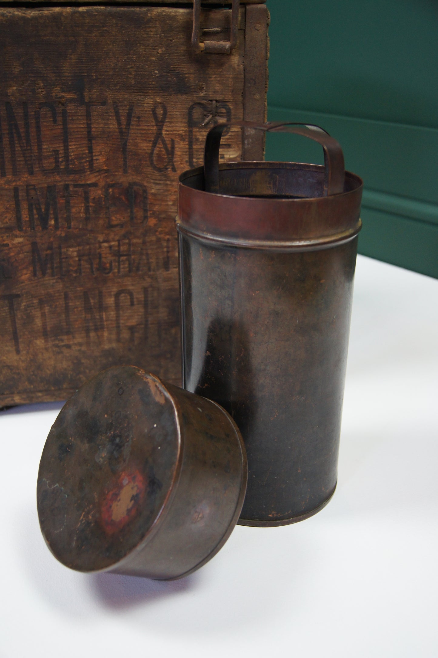 Antique WW1 Military Document Canister and Cover