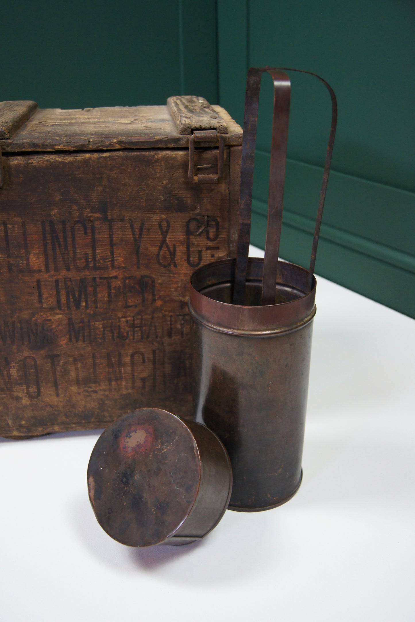 Antique WW1 Military Document Canister and Cover