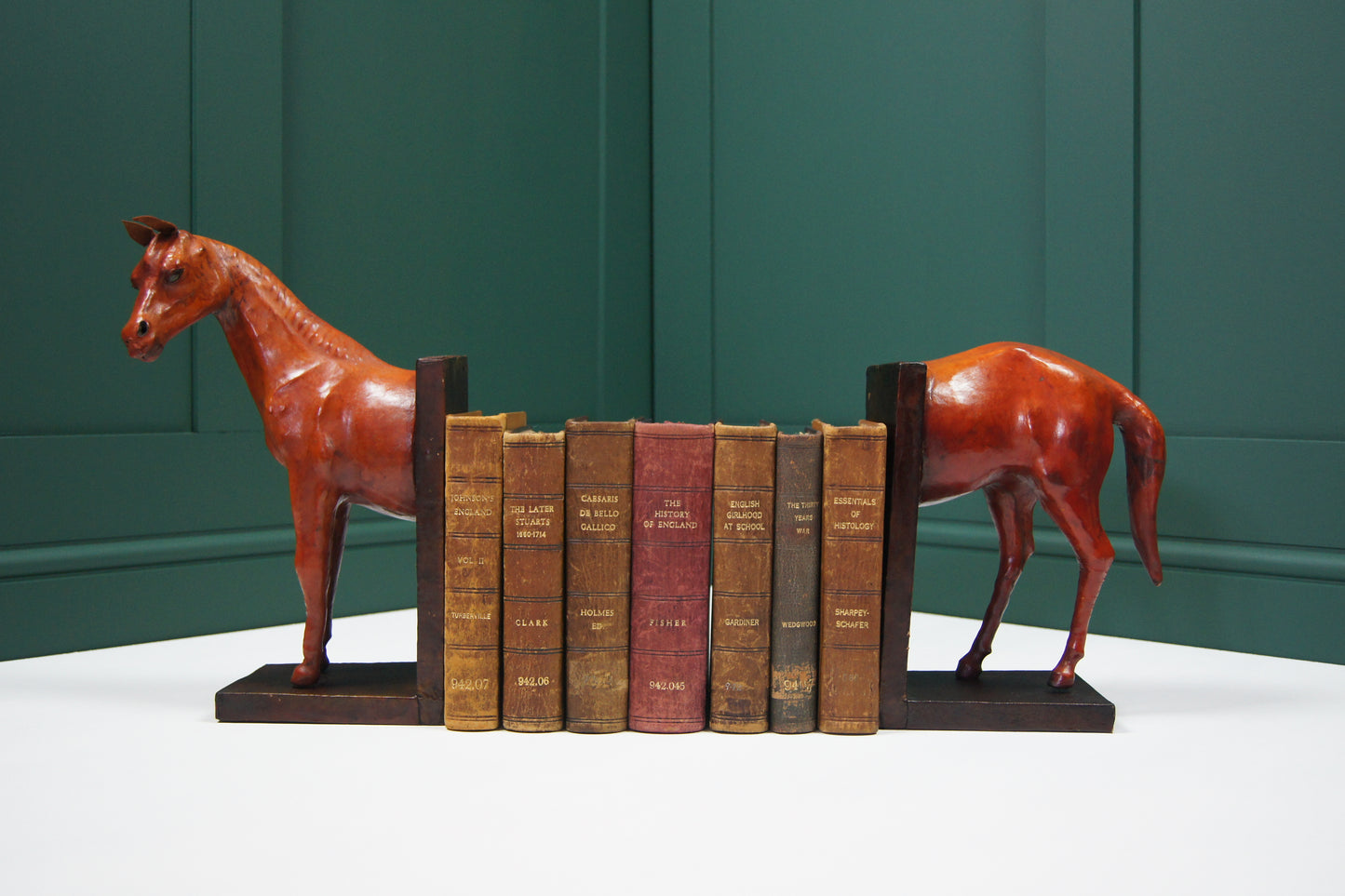 Large Horse Liberty Style Leather Bookends