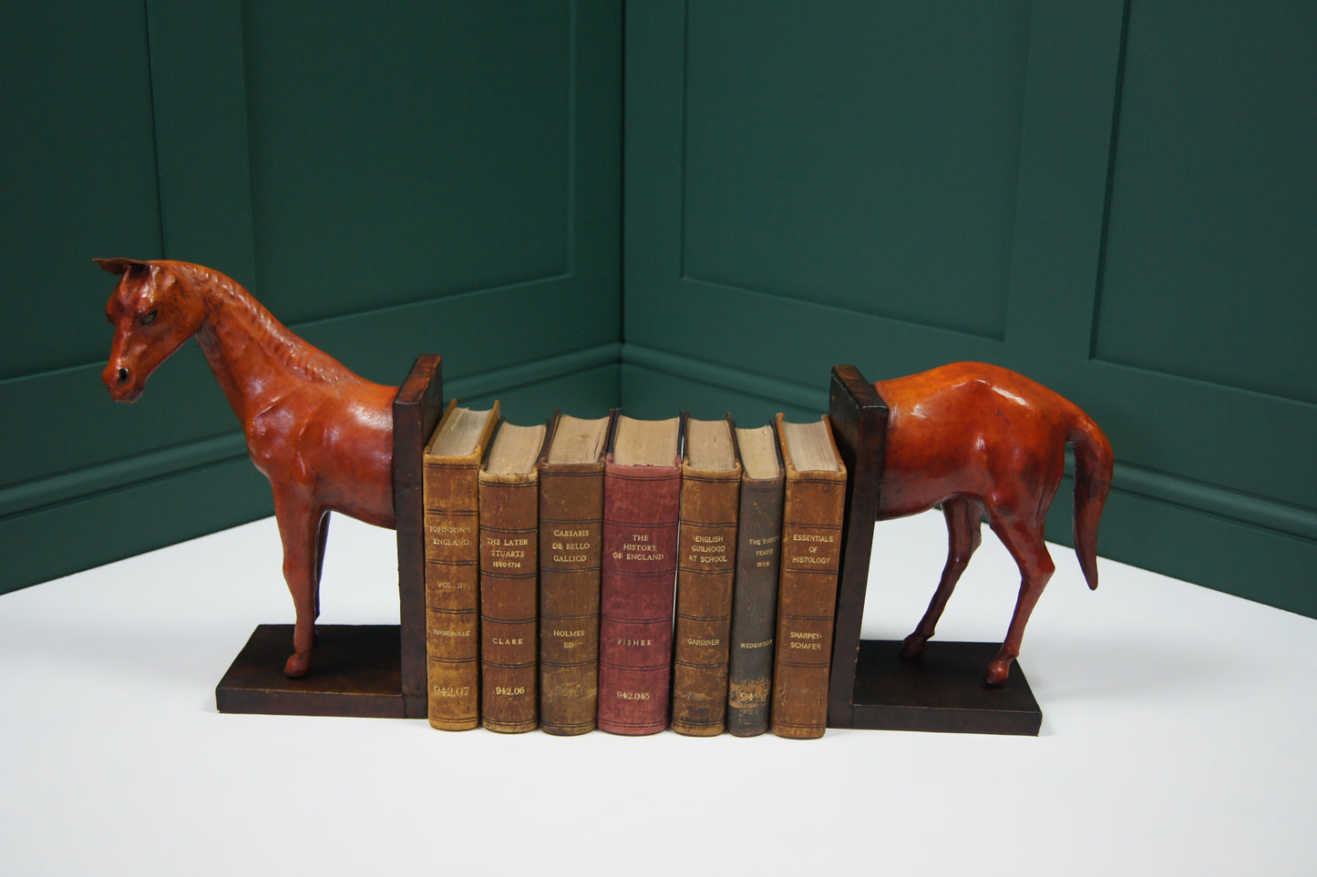 Large Horse Liberty Style Leather Bookends