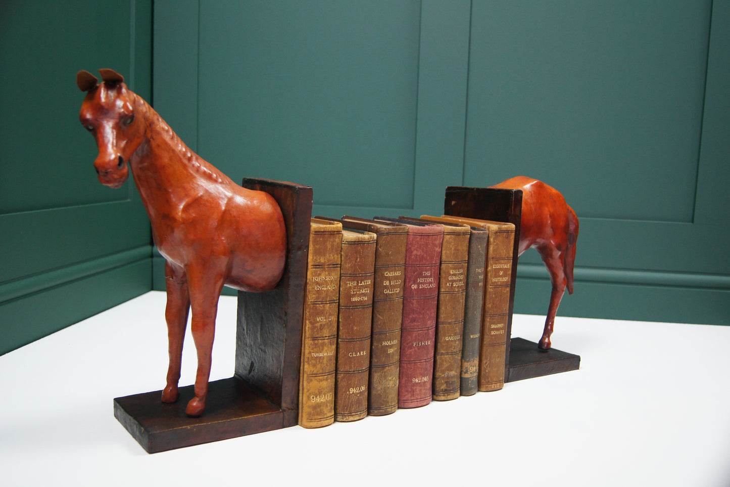 Large Horse Liberty Style Leather Bookends