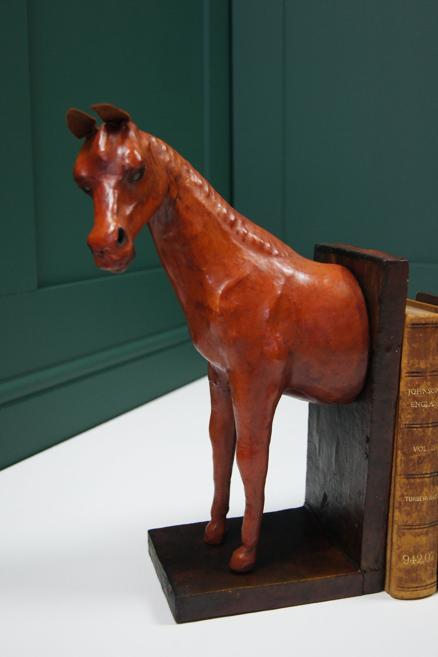 Large Horse Liberty Style Leather Bookends