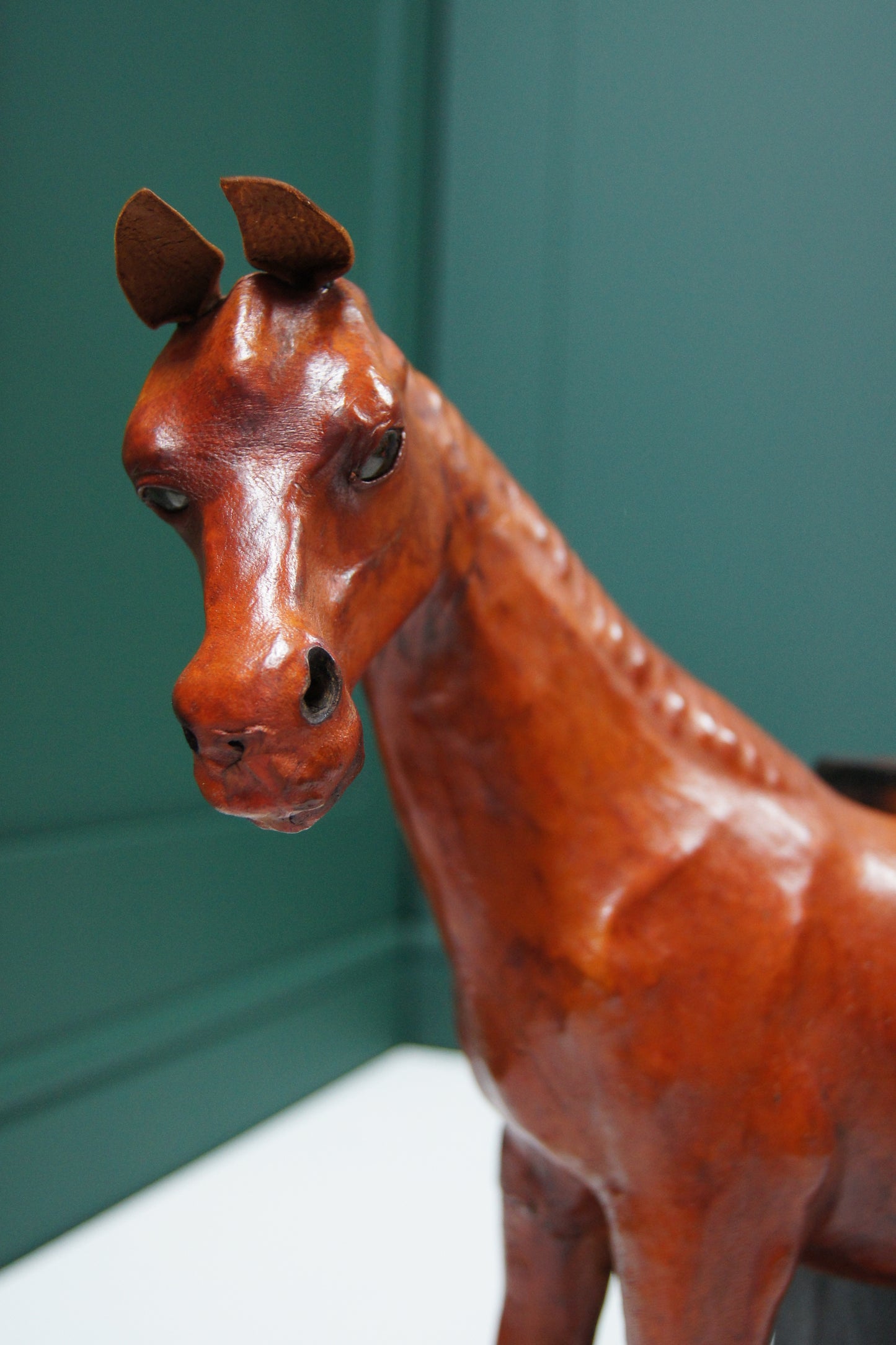 Large Horse Liberty Style Leather Bookends