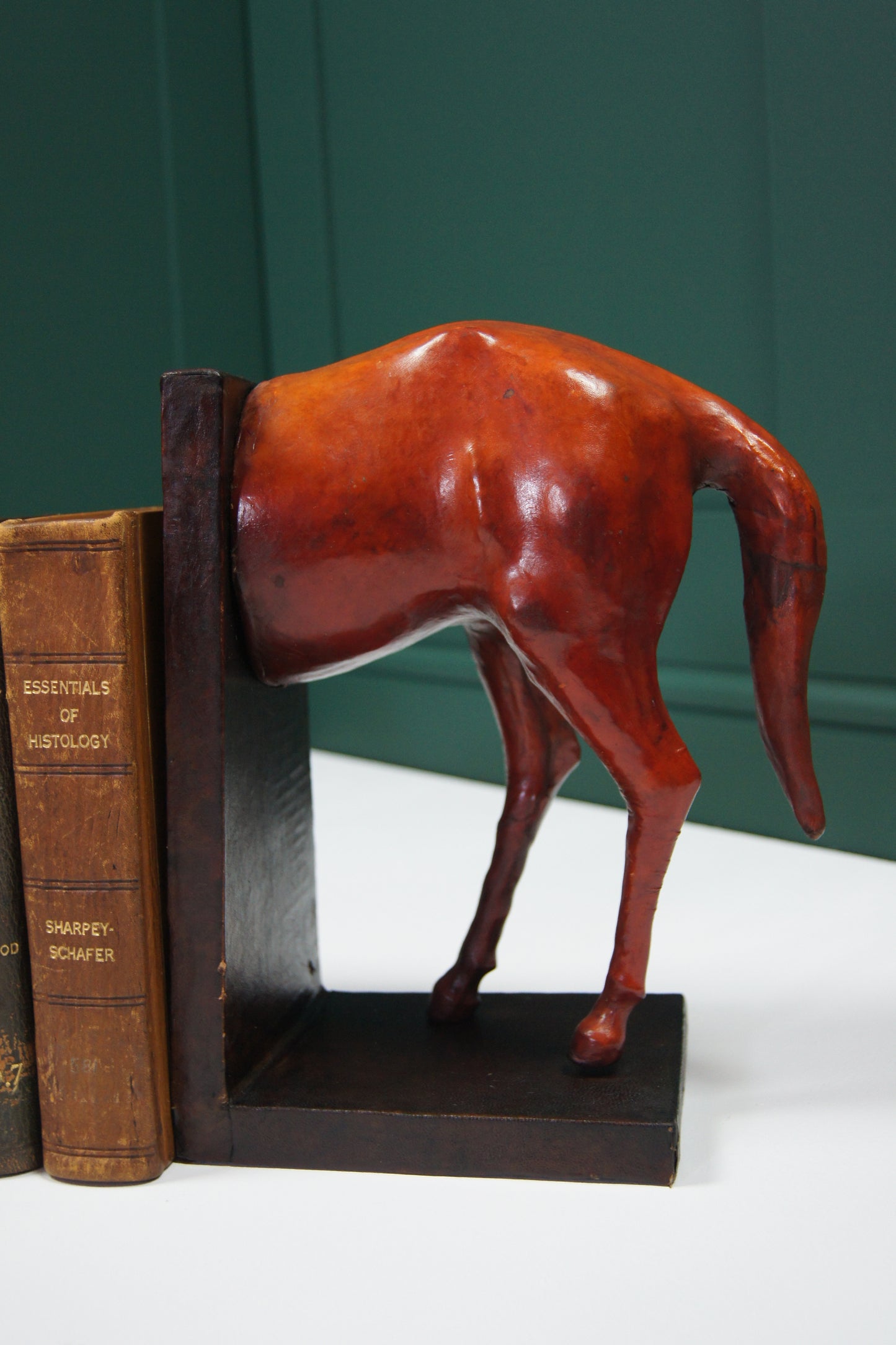Large Horse Liberty Style Leather Bookends