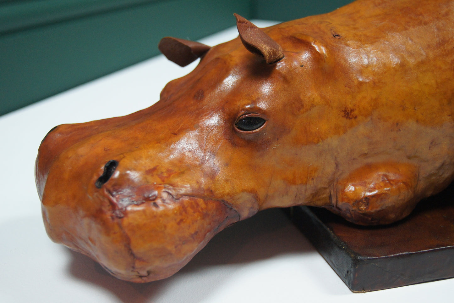 Large Hippopotamus Liberty style Leather Bookends