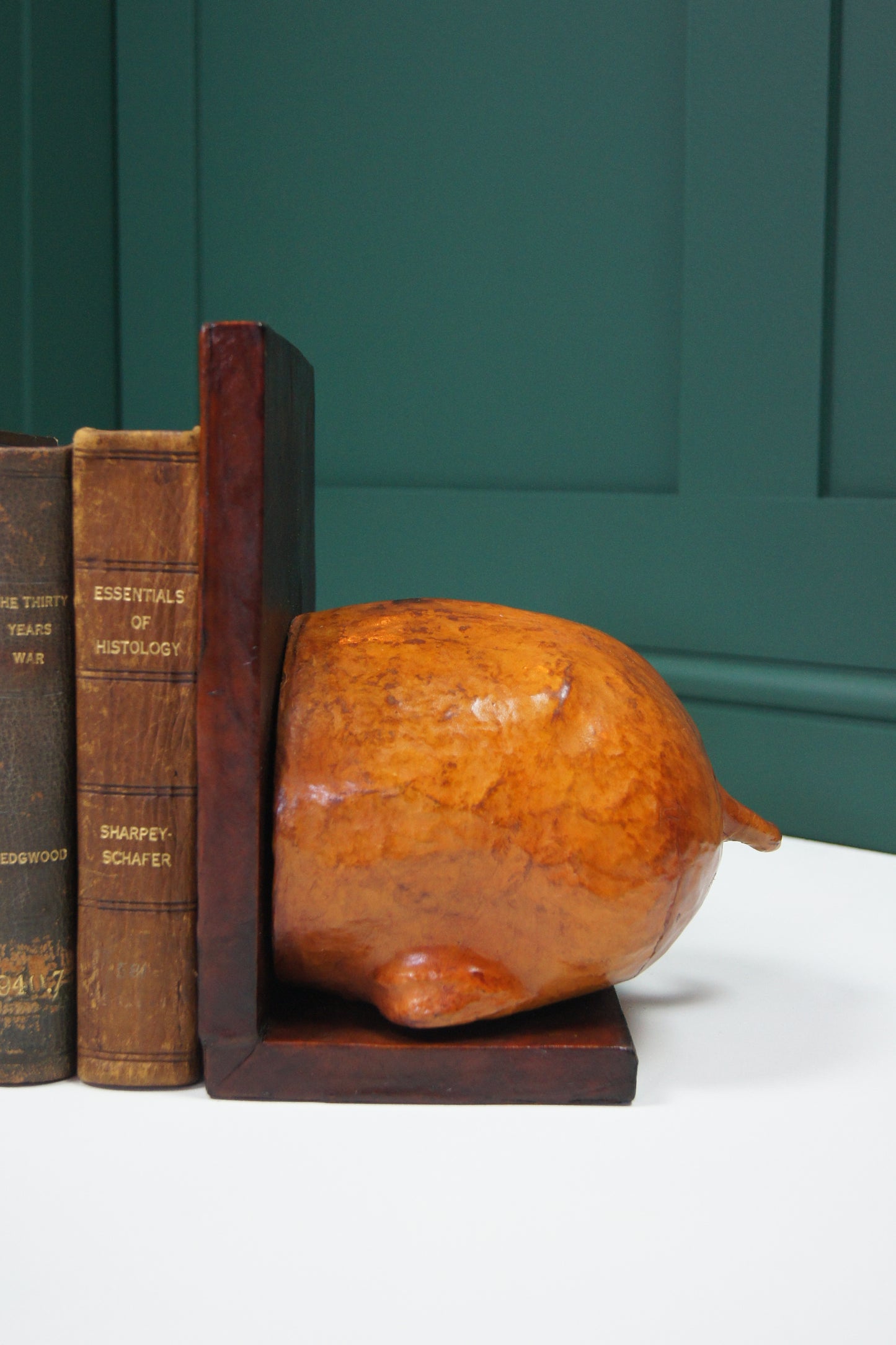 Large Hippopotamus Liberty style Leather Bookends