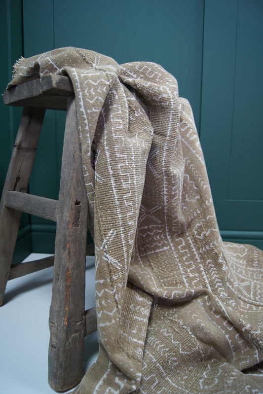 Traditional Vintage Mali Mud Cloth - Light Brown