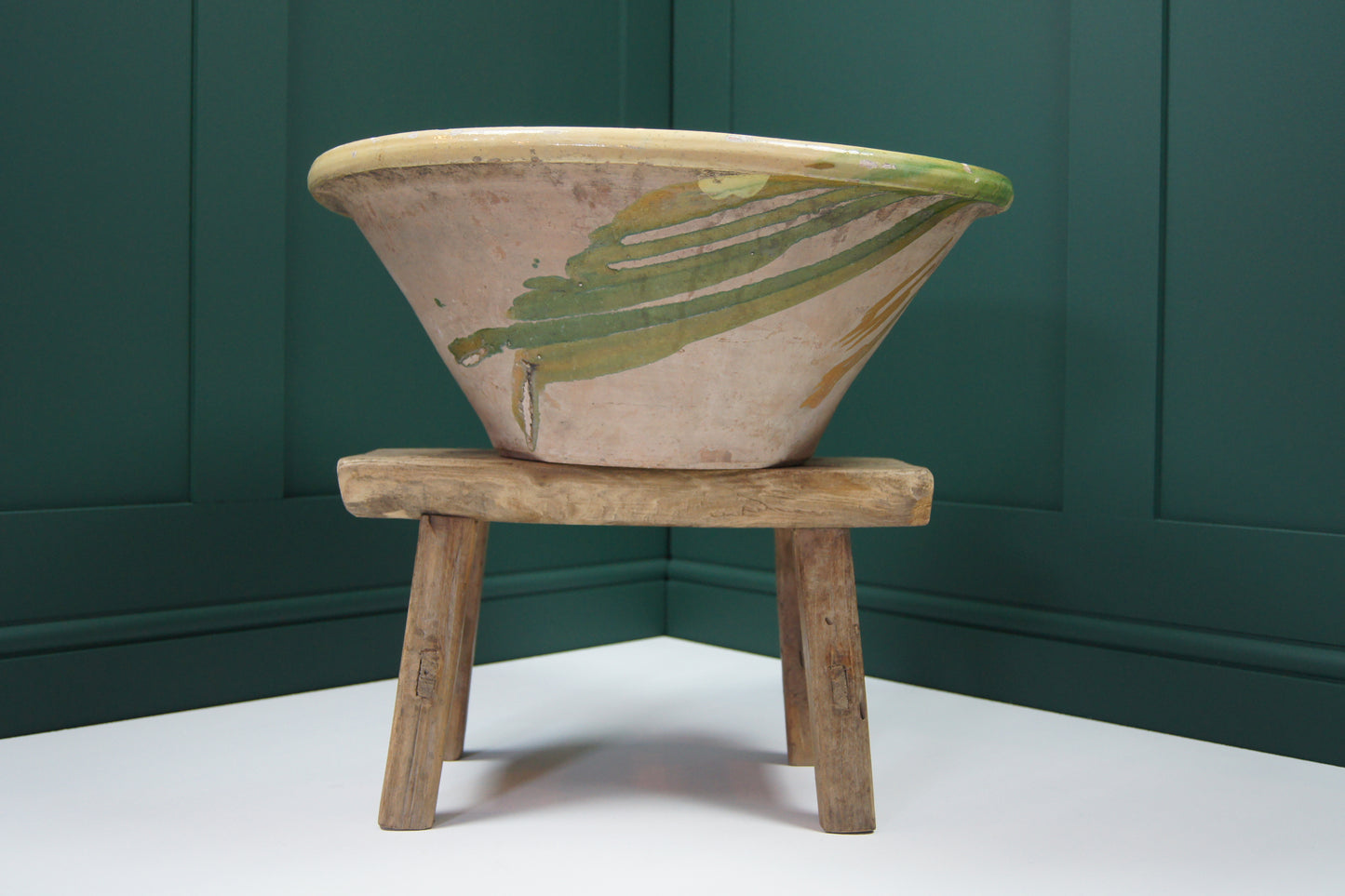 Large Antique Spanish Terracotta Lebrillo Bowl