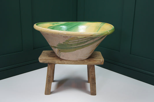 Large Antique Spanish Terracotta Lebrillo Bowl