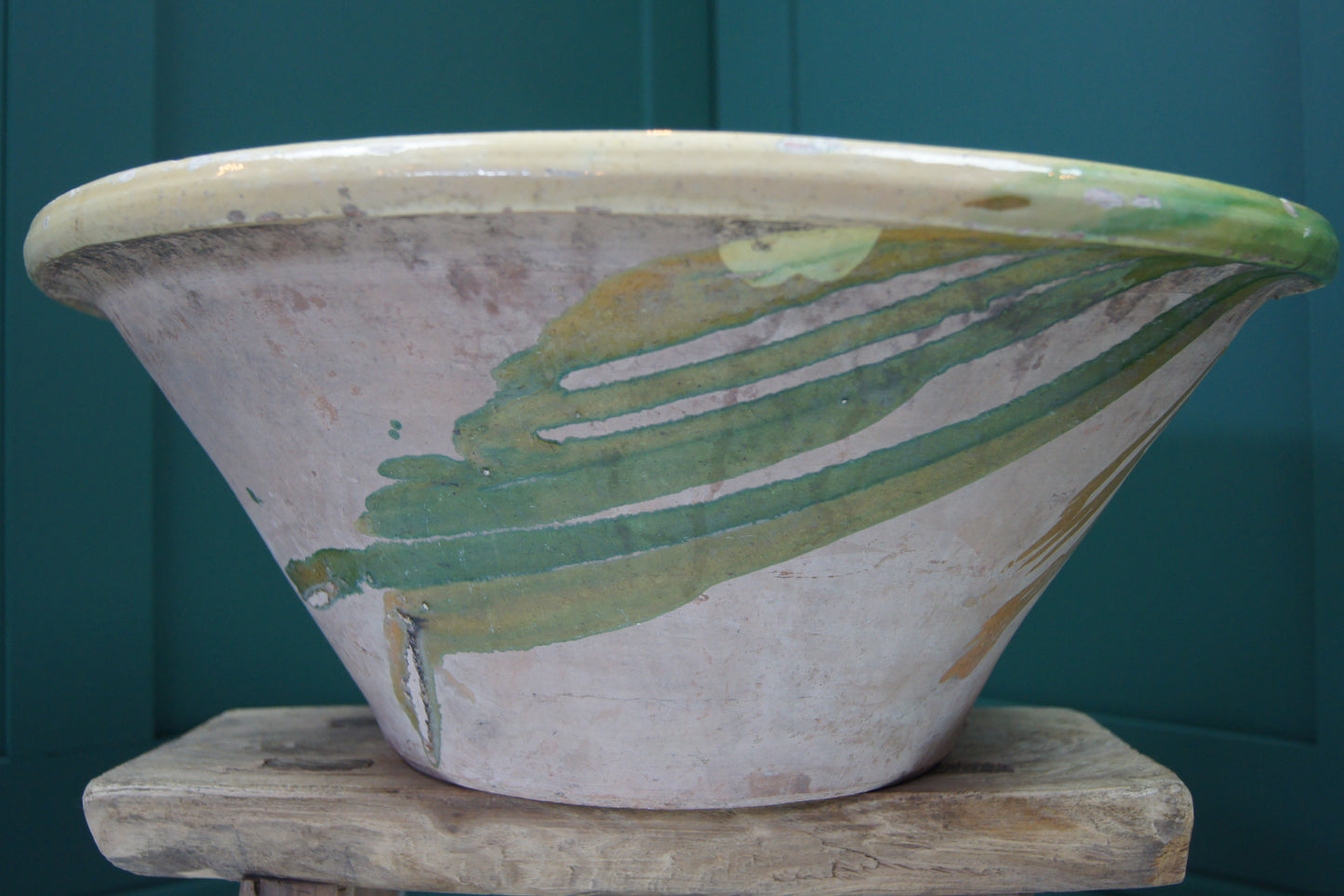 Large Antique Spanish Terracotta Lebrillo Bowl