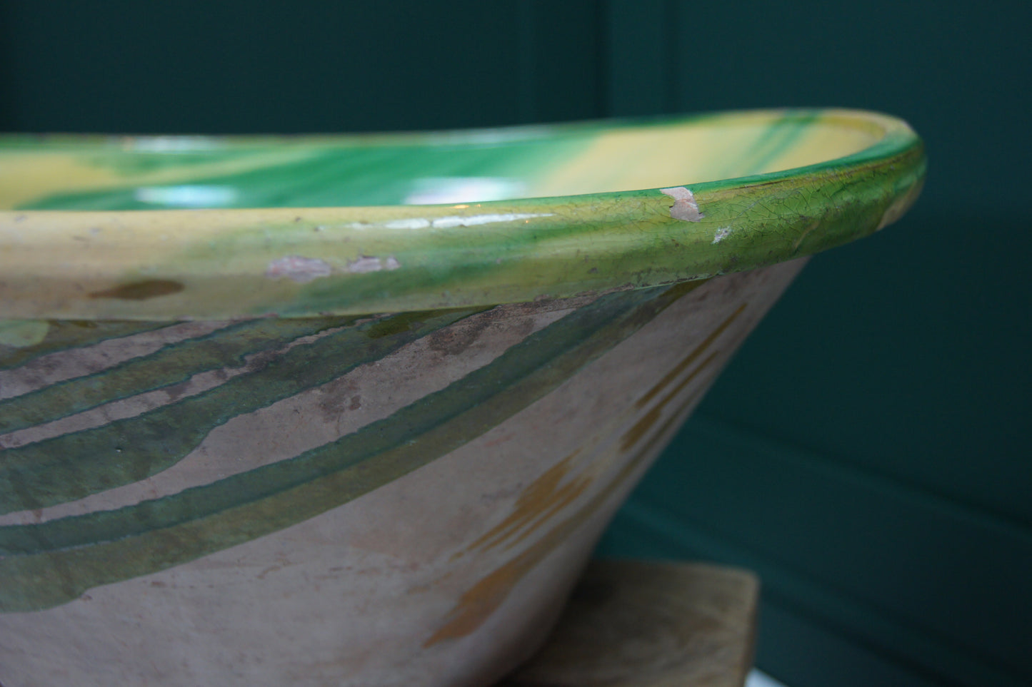 Large Antique Spanish Terracotta Lebrillo Bowl