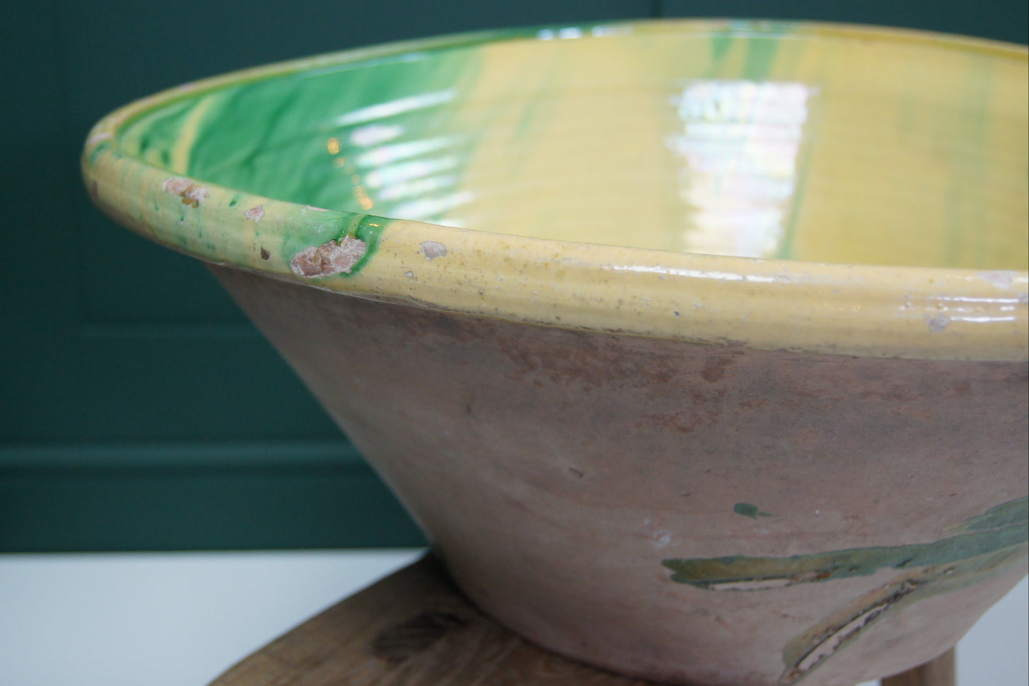 Large Antique Spanish Terracotta Lebrillo Bowl