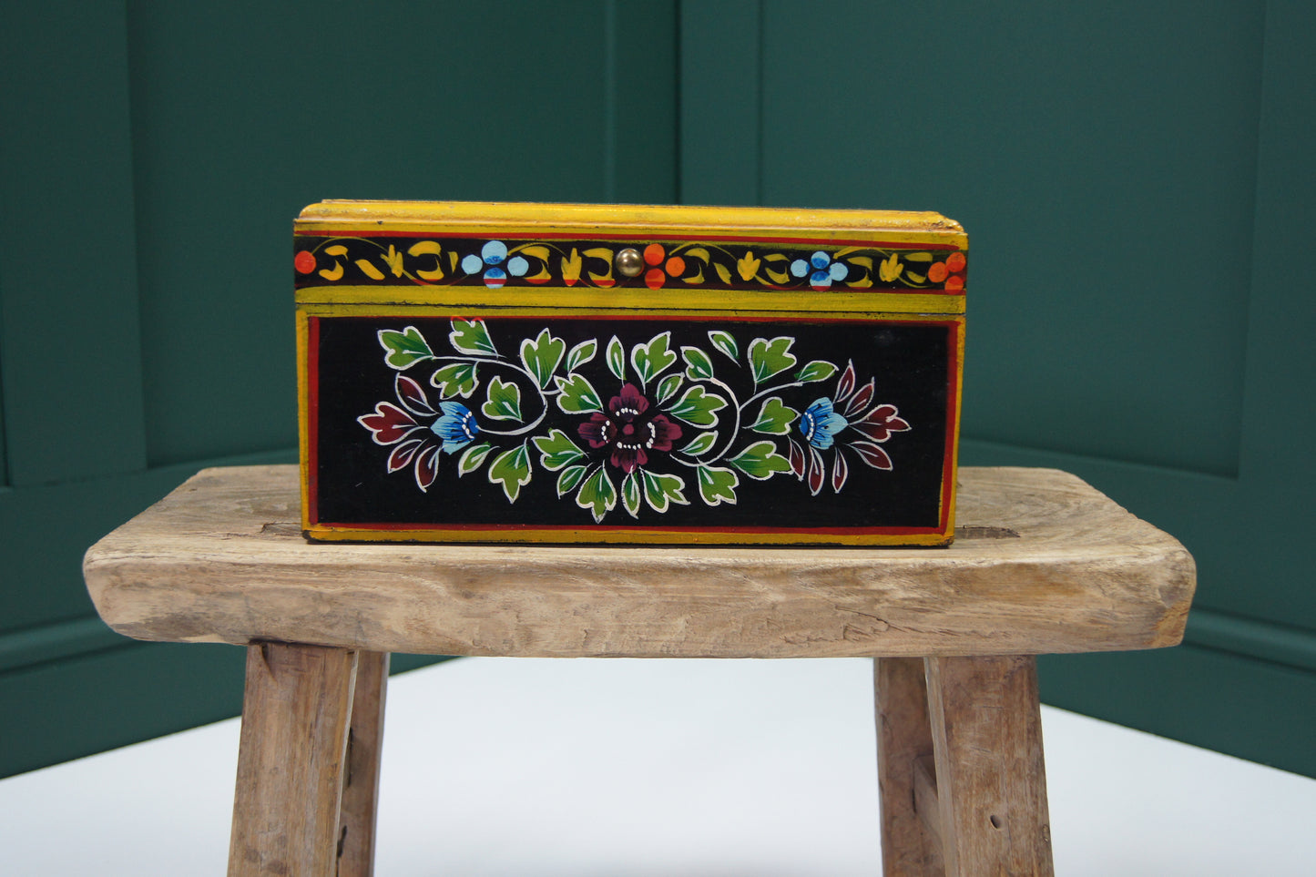 Hand Painted Wooden Jewellery Trinket Box