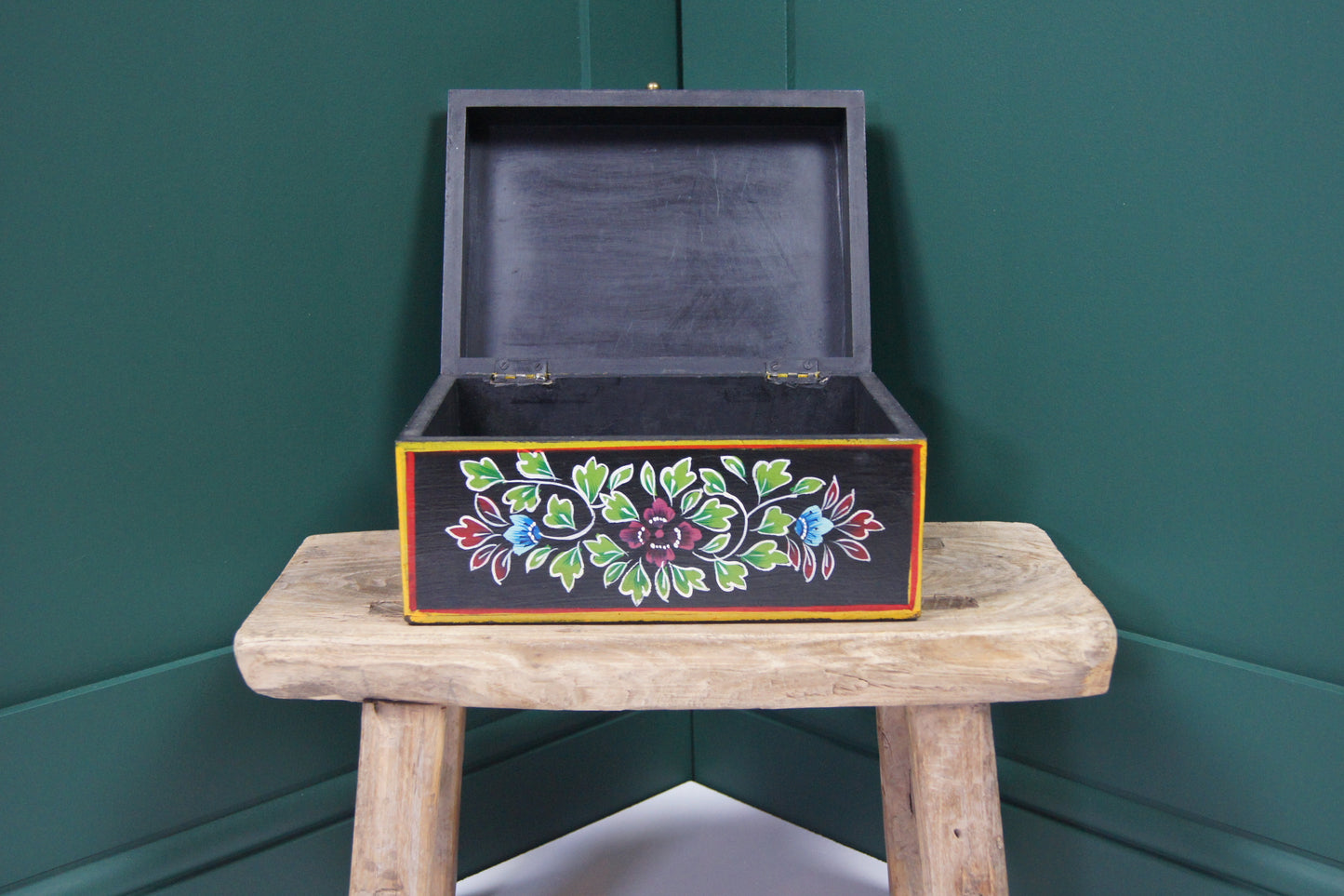 Hand Painted Wooden Jewellery Trinket Box