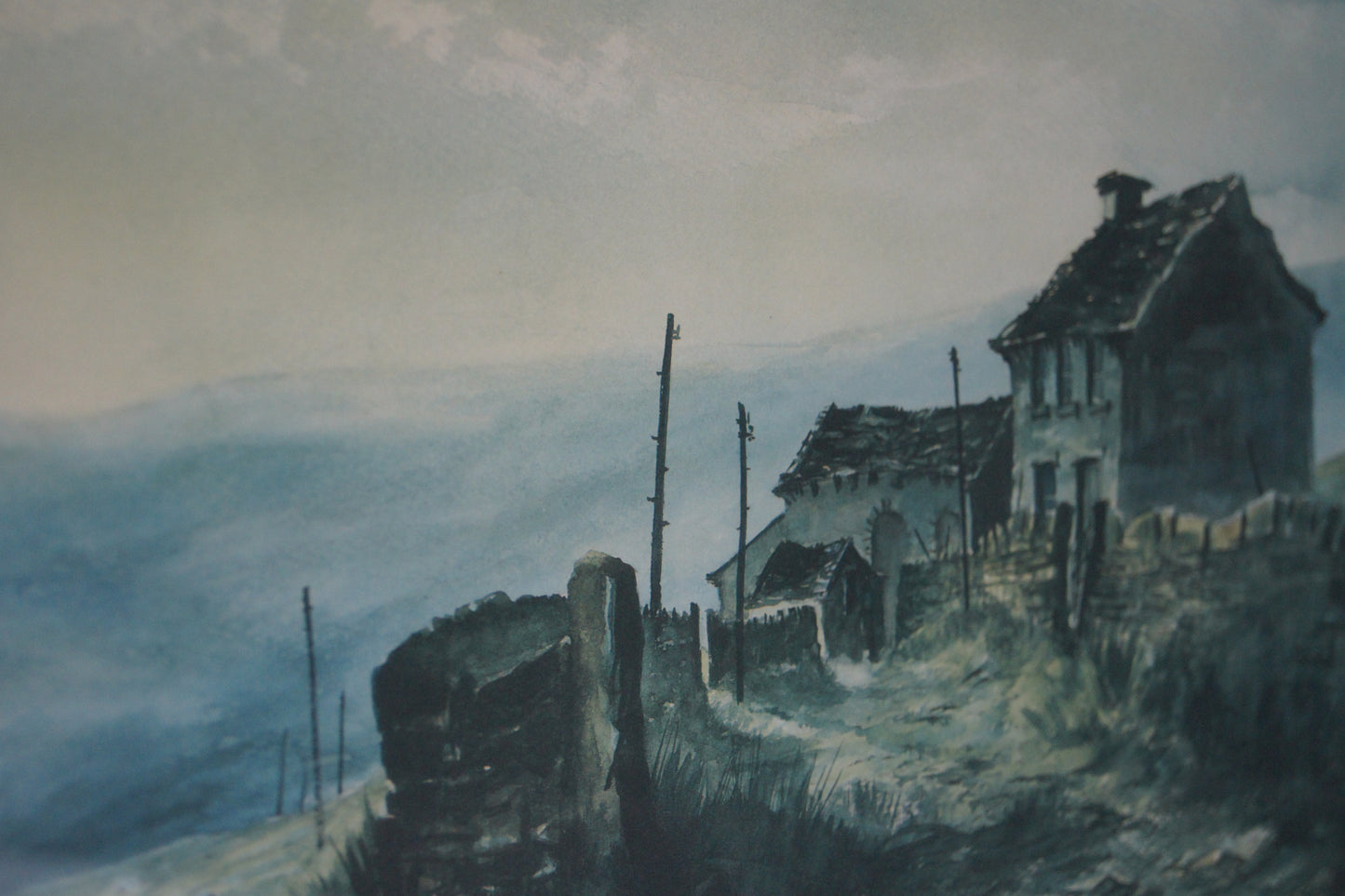 Signed Ashley Jackson Framed Print - Upper Knowles Farm, Bradshaw Moor