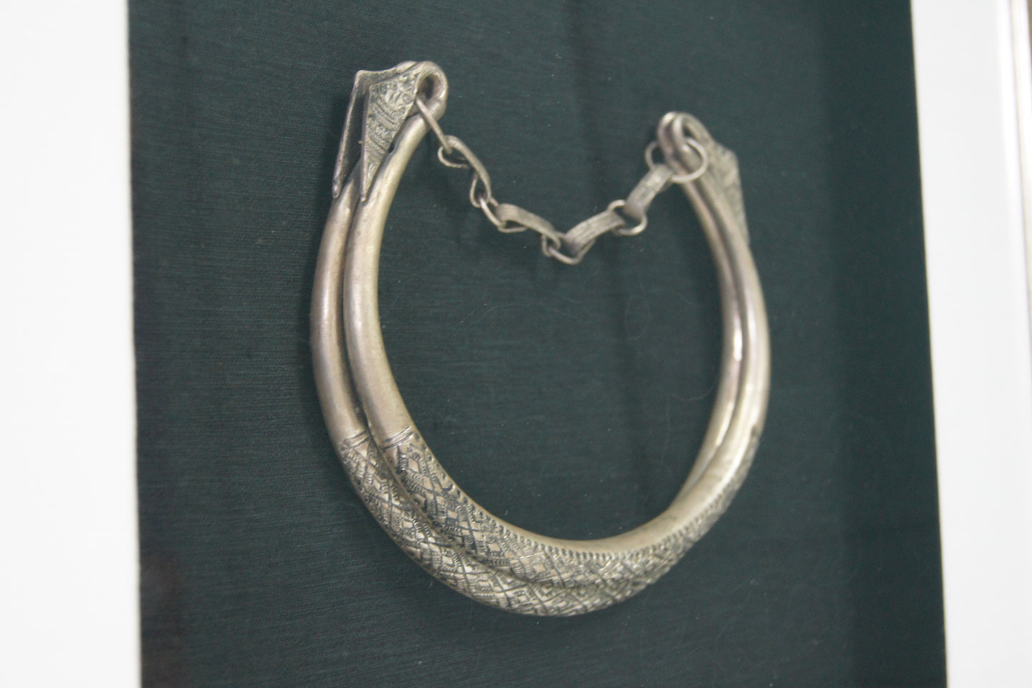 Framed Burmese White Metal Tribal Necklace