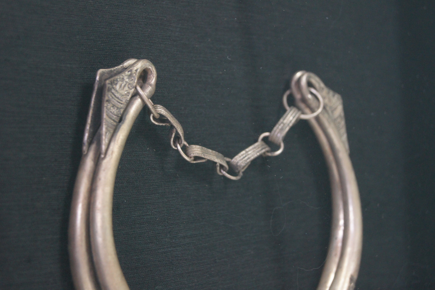 Framed Burmese White Metal Tribal Necklace