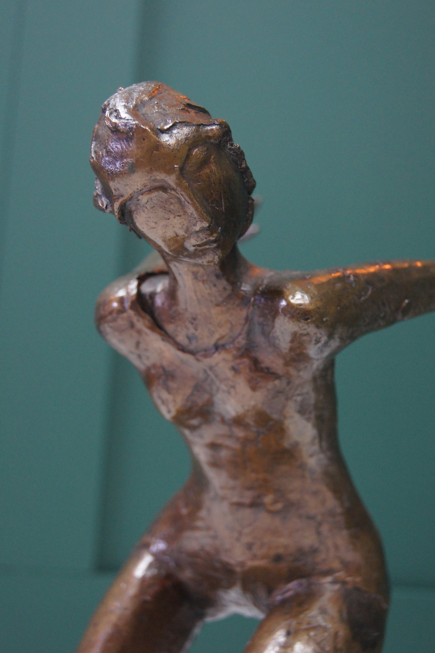 Bronze Ballerina Figure on Black Marble Socle