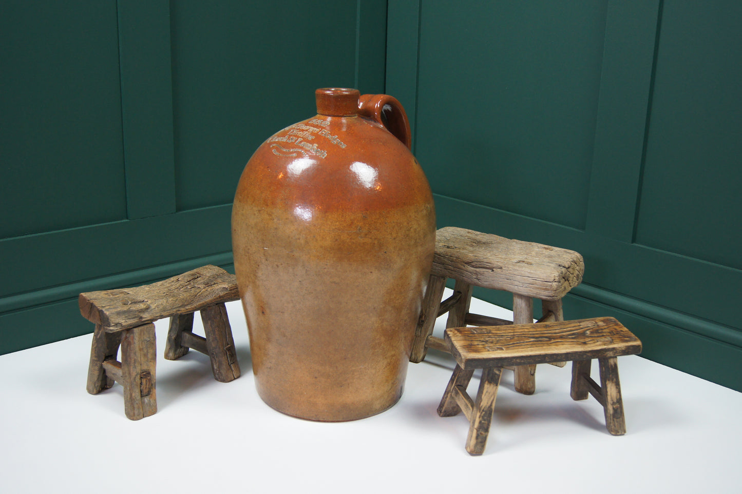Large Antique Fulham Stoneware Flagon