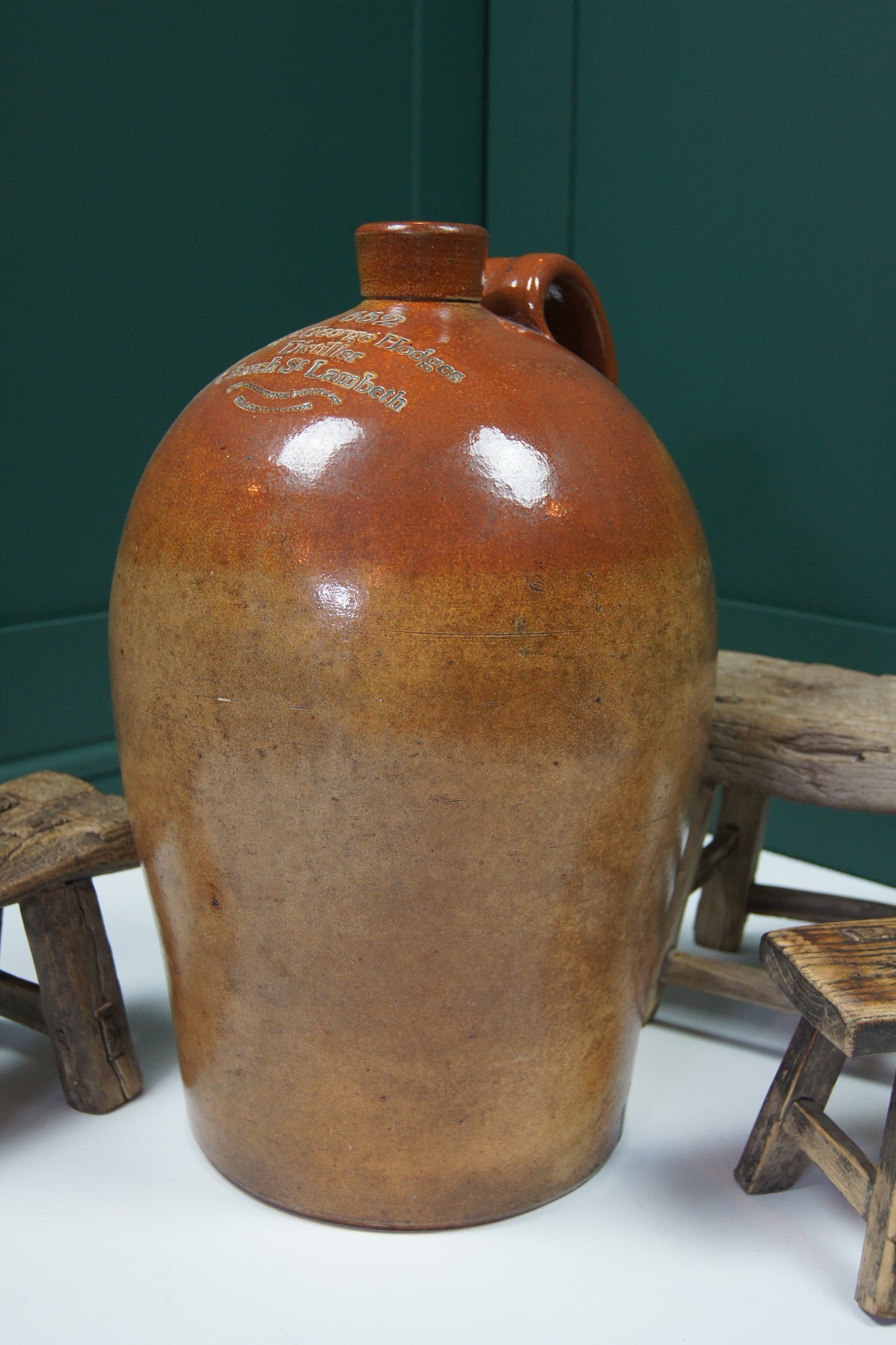 Large Antique Fulham Stoneware Flagon