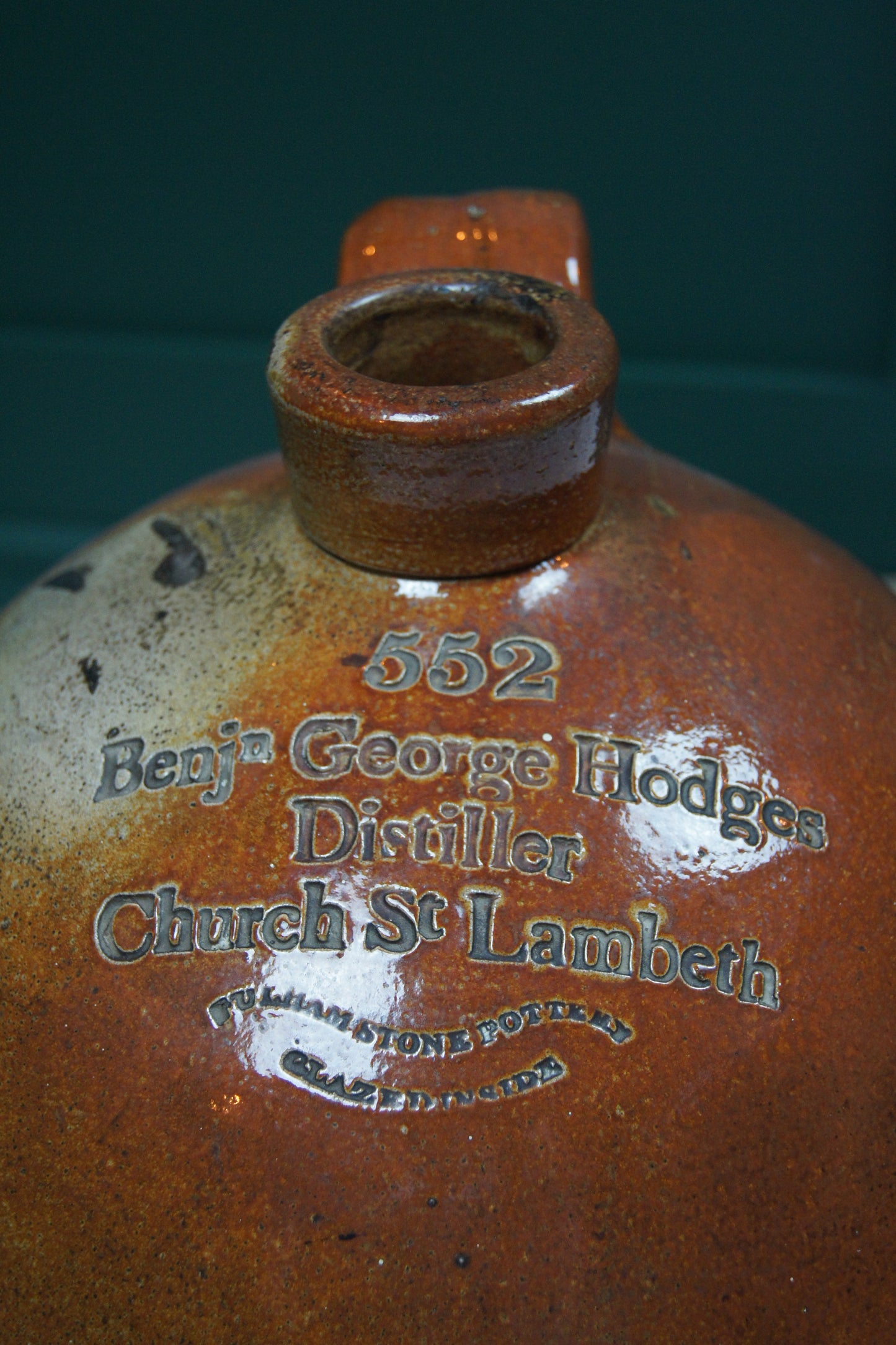 Large Antique Fulham Stoneware Flagon