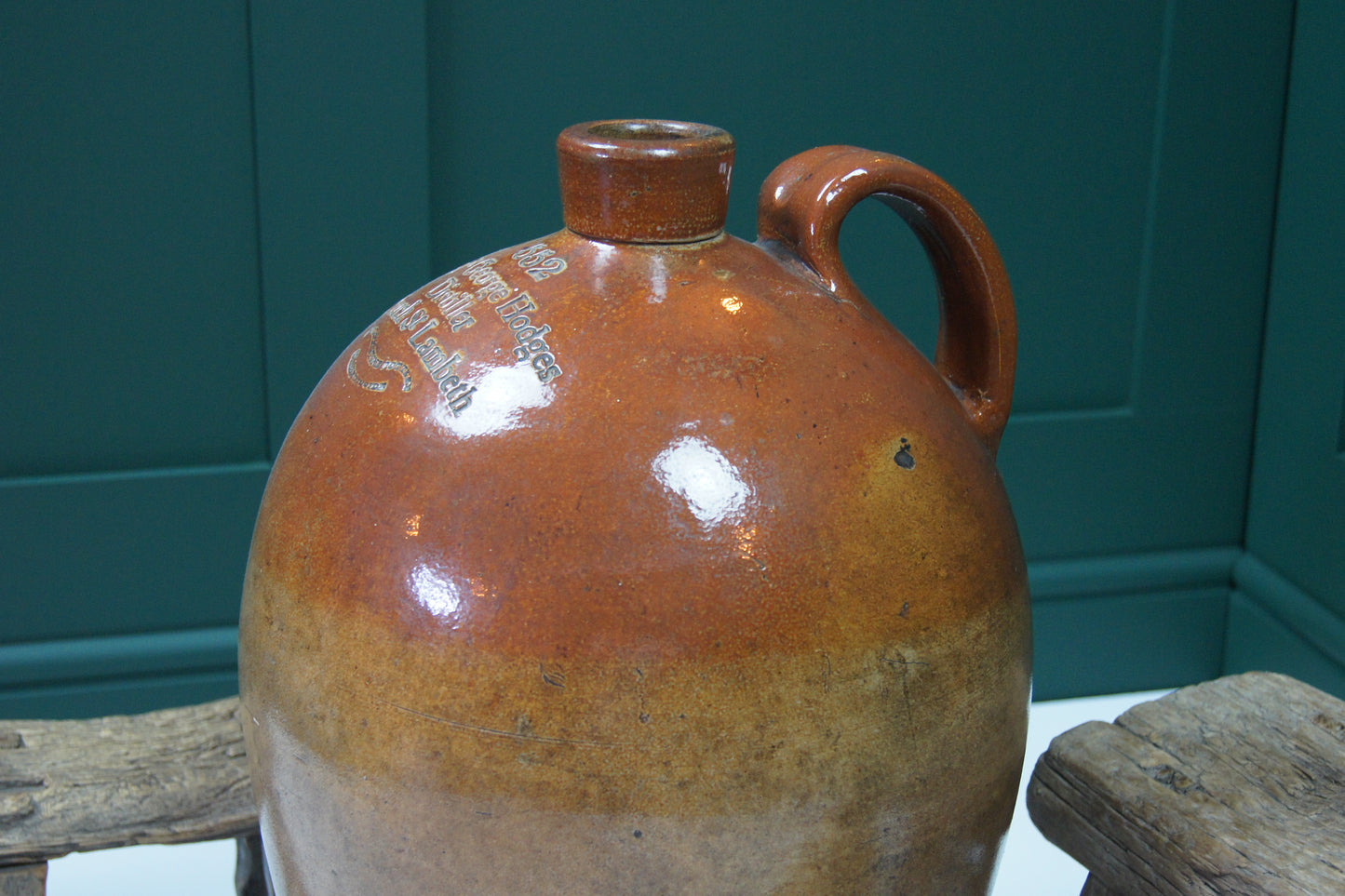 Large Antique Fulham Stoneware Flagon