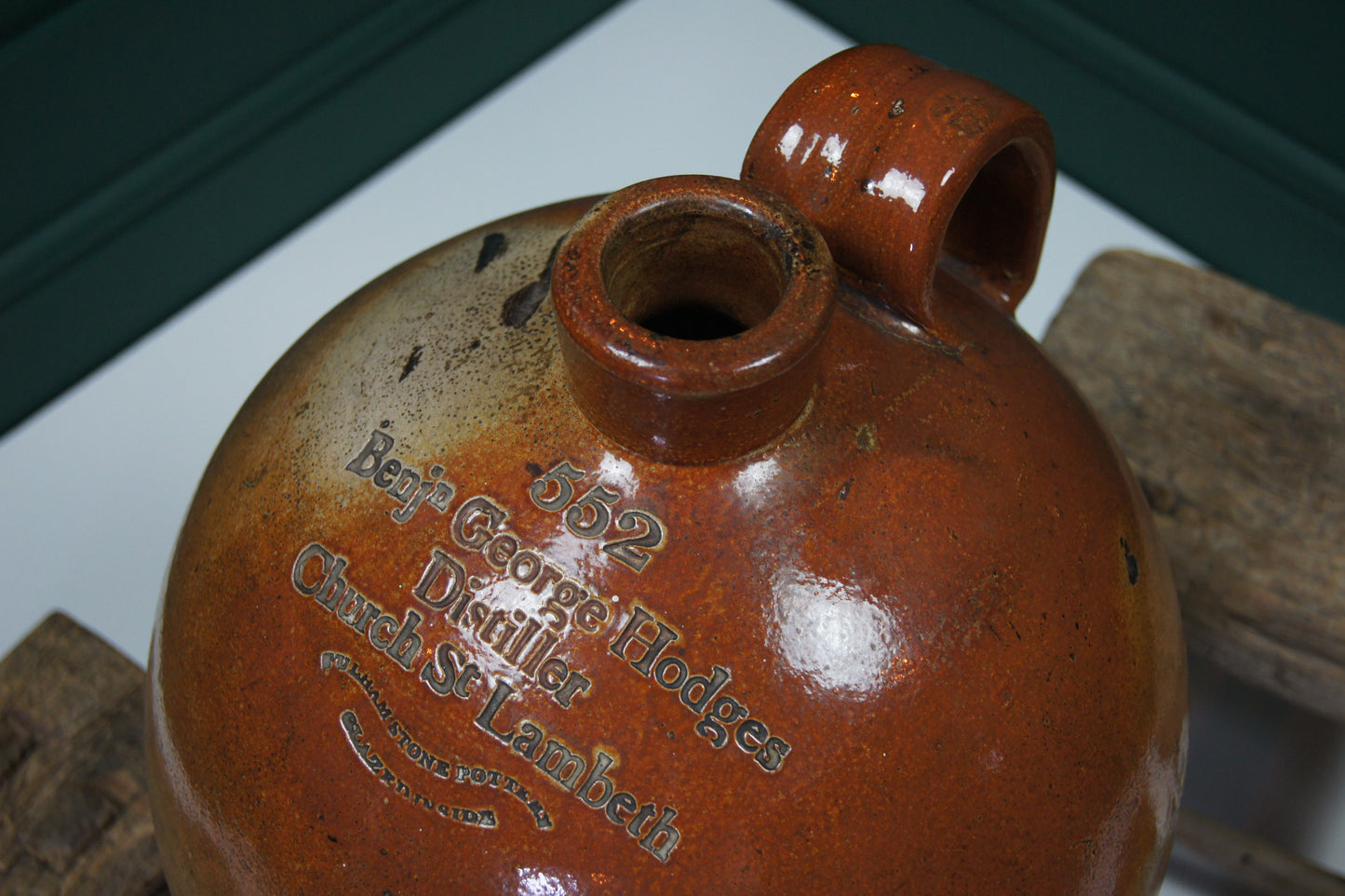 Large Antique Fulham Stoneware Flagon