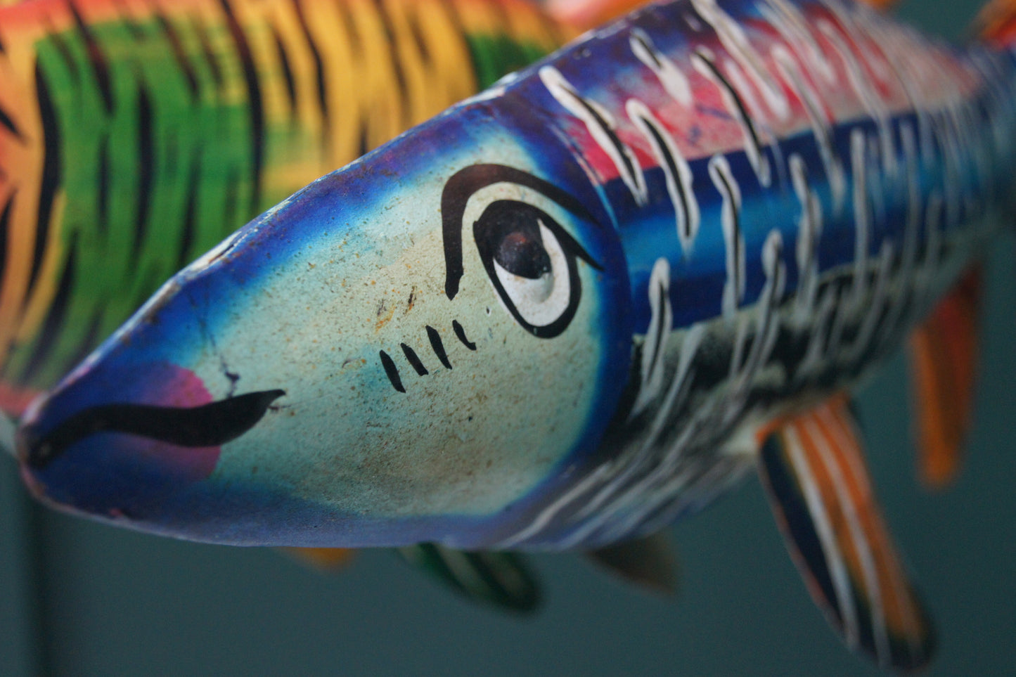 Hanging Painted fish - Blue