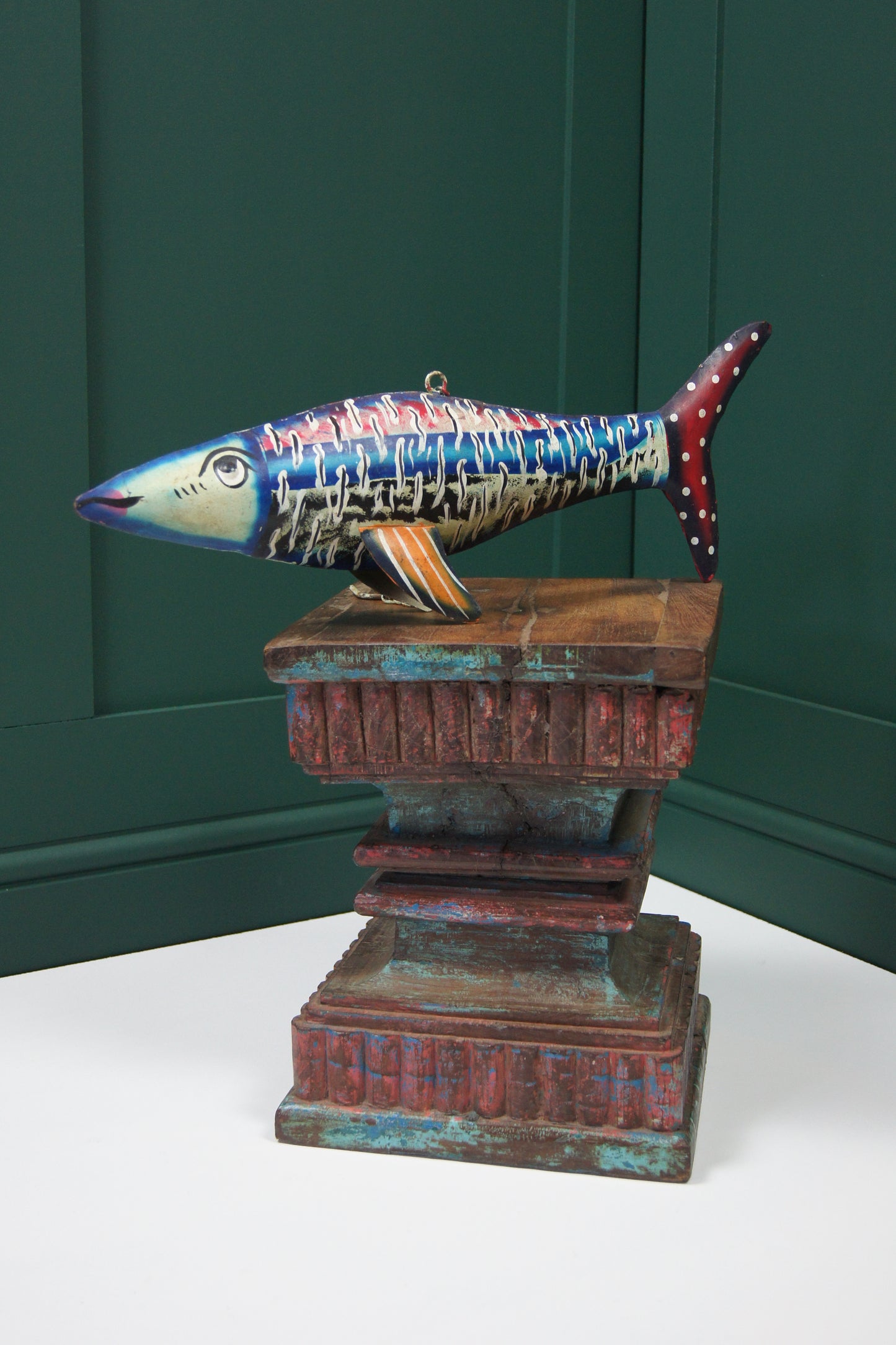 Hanging Painted fish - Blue