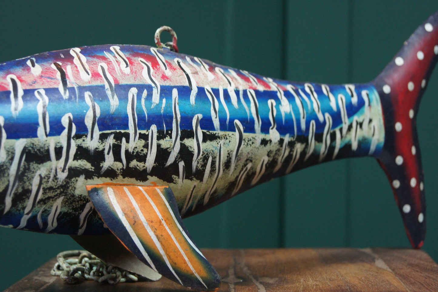 Hanging Painted fish - Blue