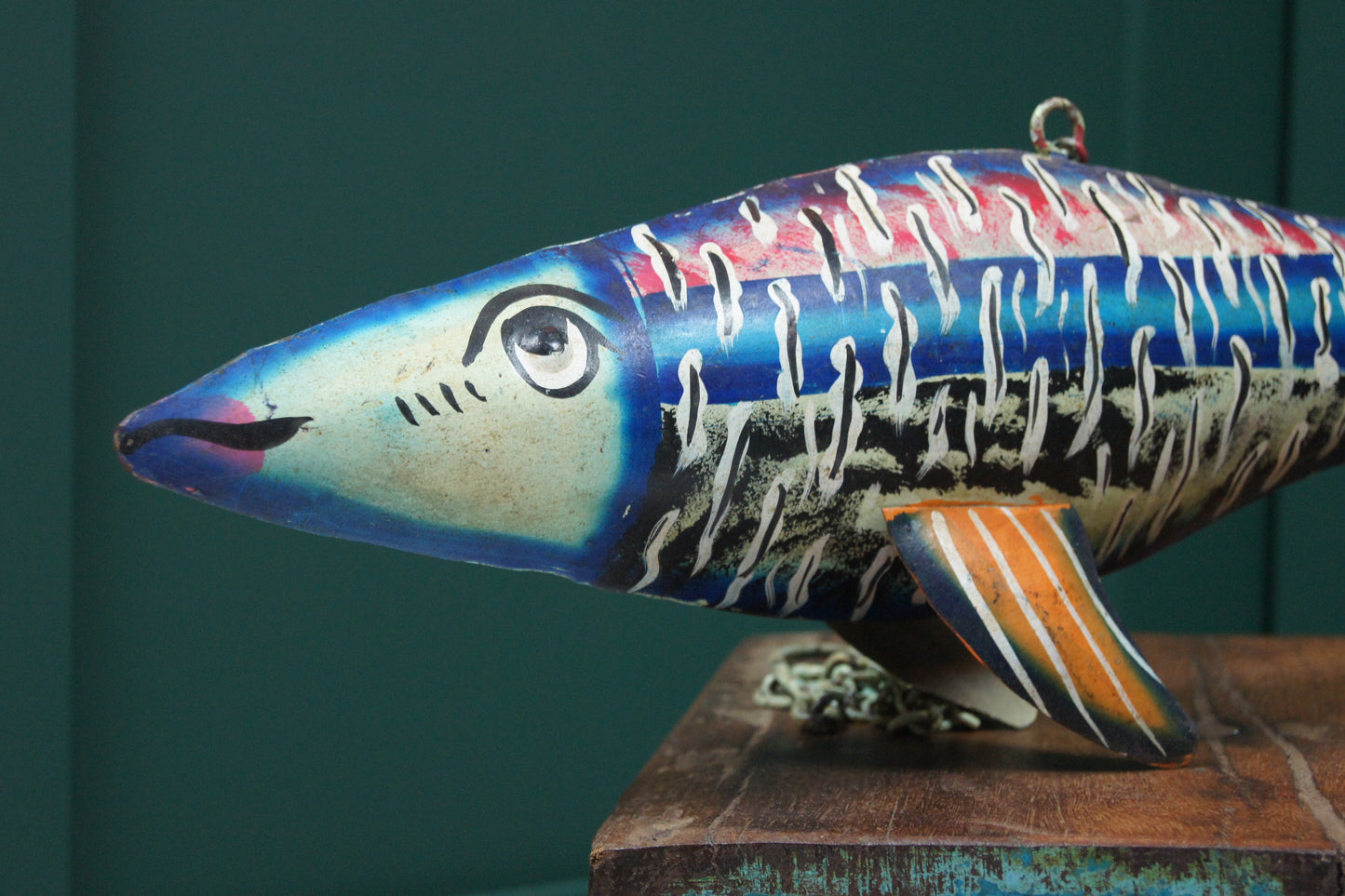 Hanging Painted fish - Blue