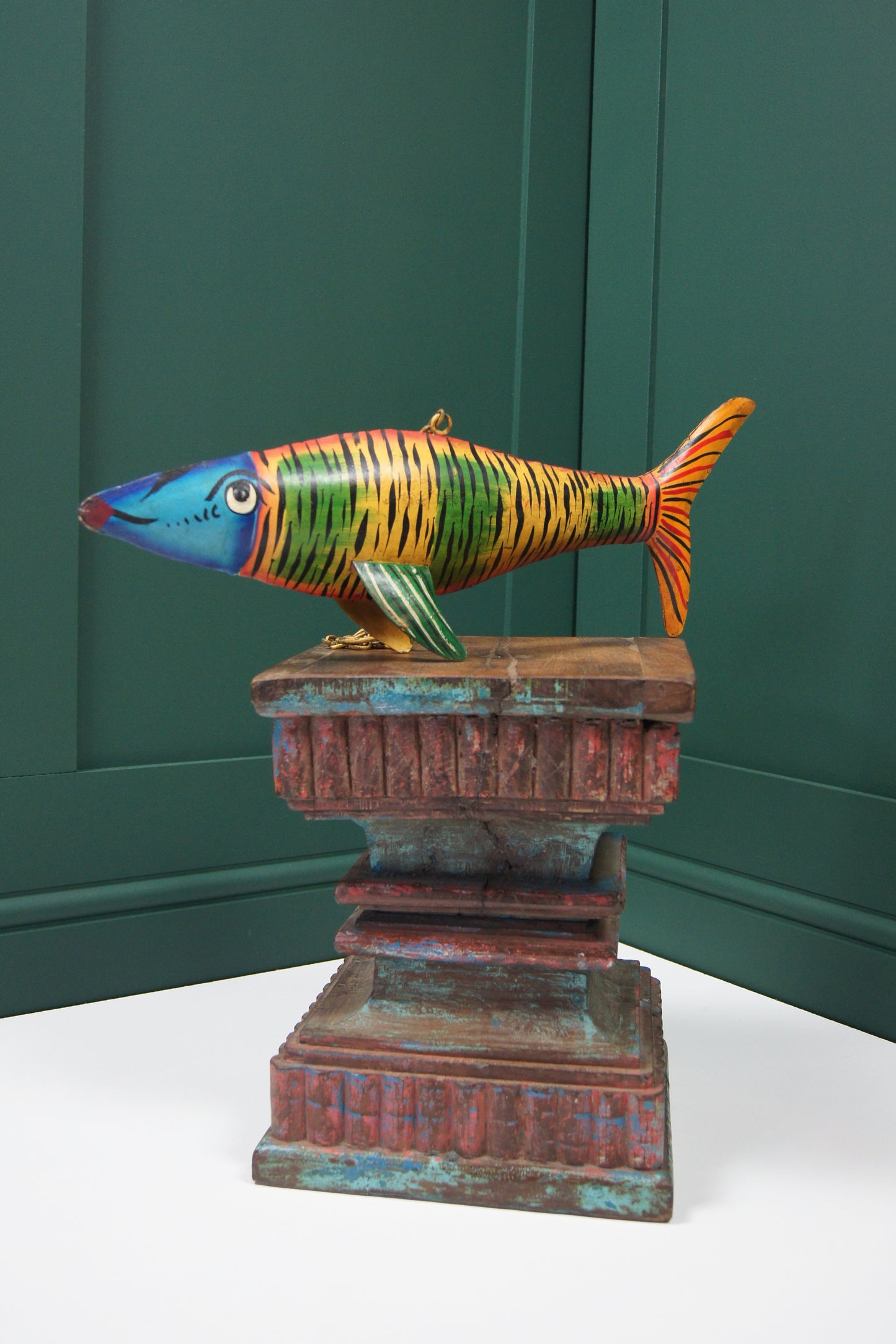 Hanging Painted fish - Multicoloured