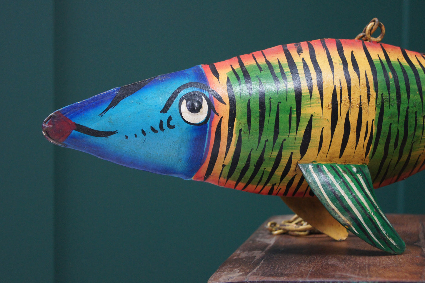 Hanging Painted fish - Multicoloured
