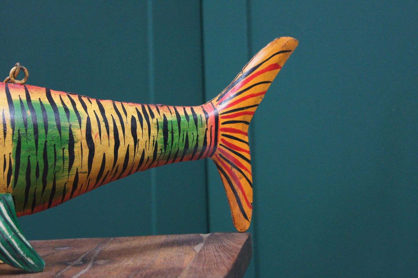 Hanging Painted fish - Multicoloured
