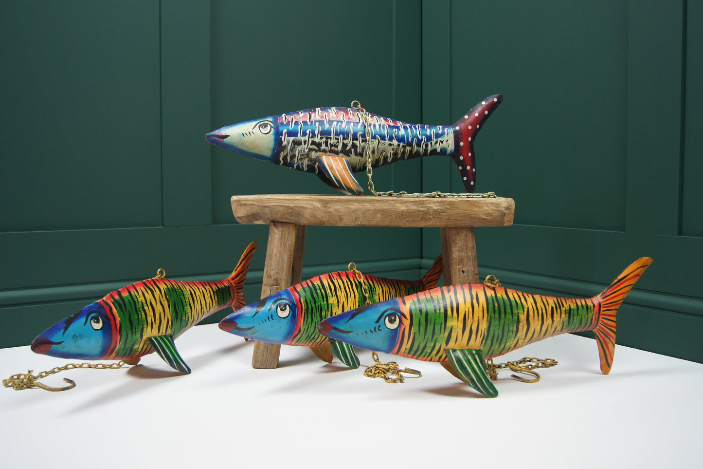 Hanging Painted fish - Blue