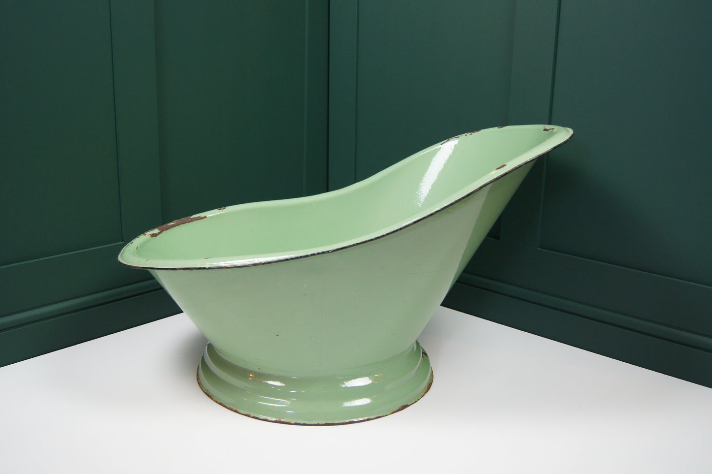 Victorian Green Enamelled Tin Bath