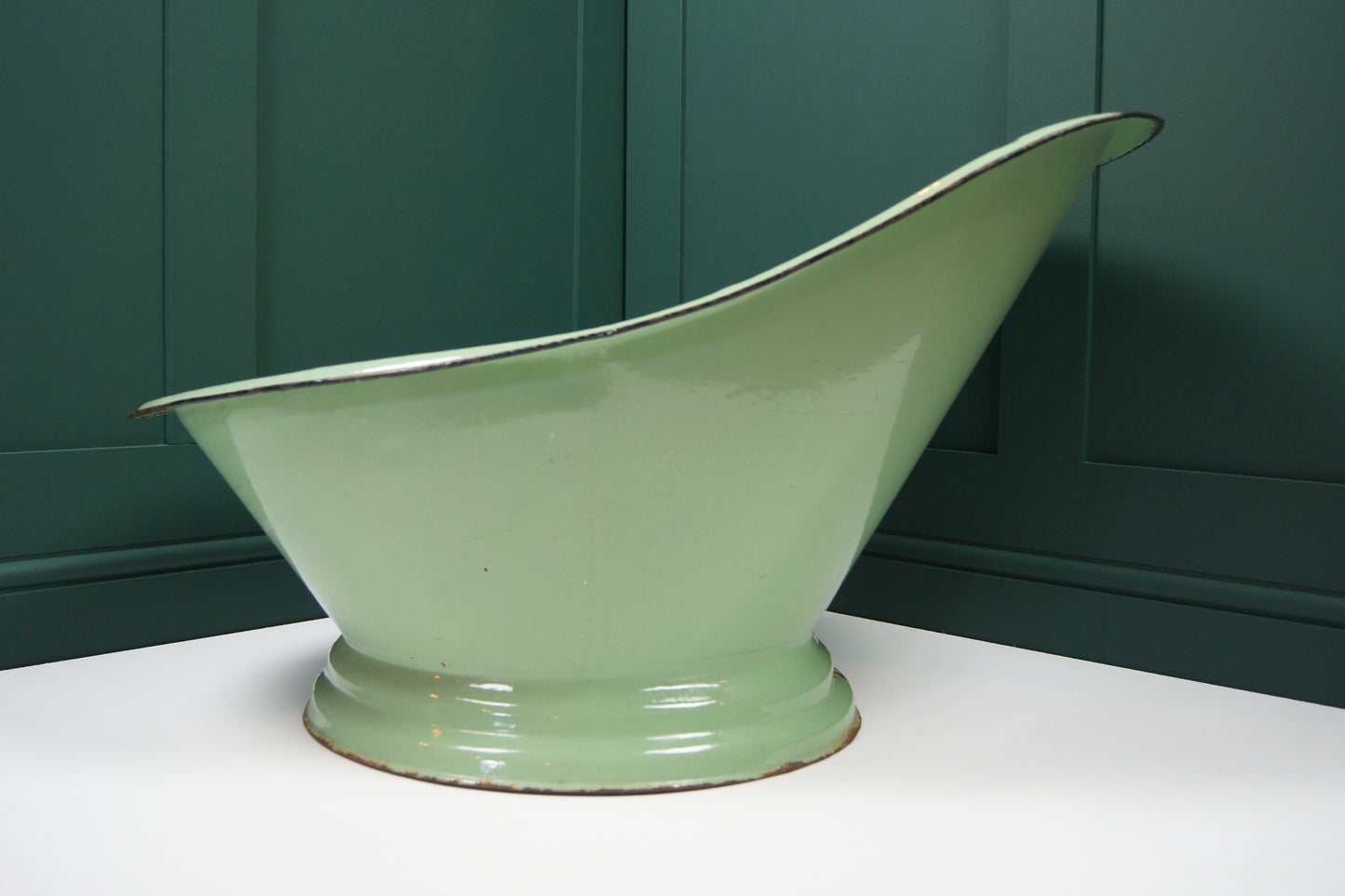 Victorian Green Enamelled Tin Bath