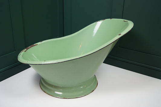 Victorian Green Enamelled Tin Bath