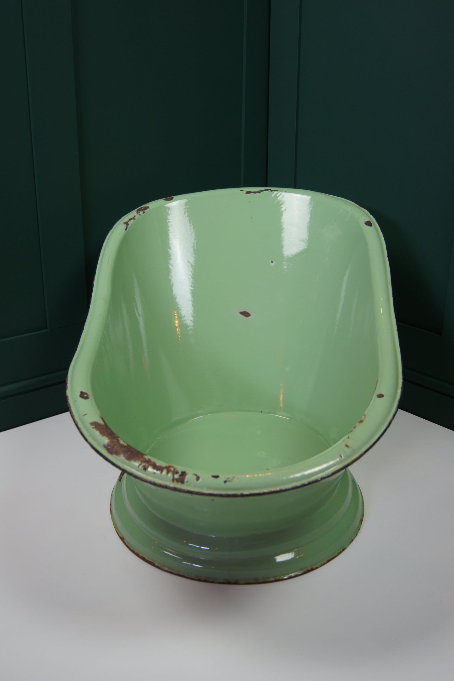 Victorian Green Enamelled Tin Bath