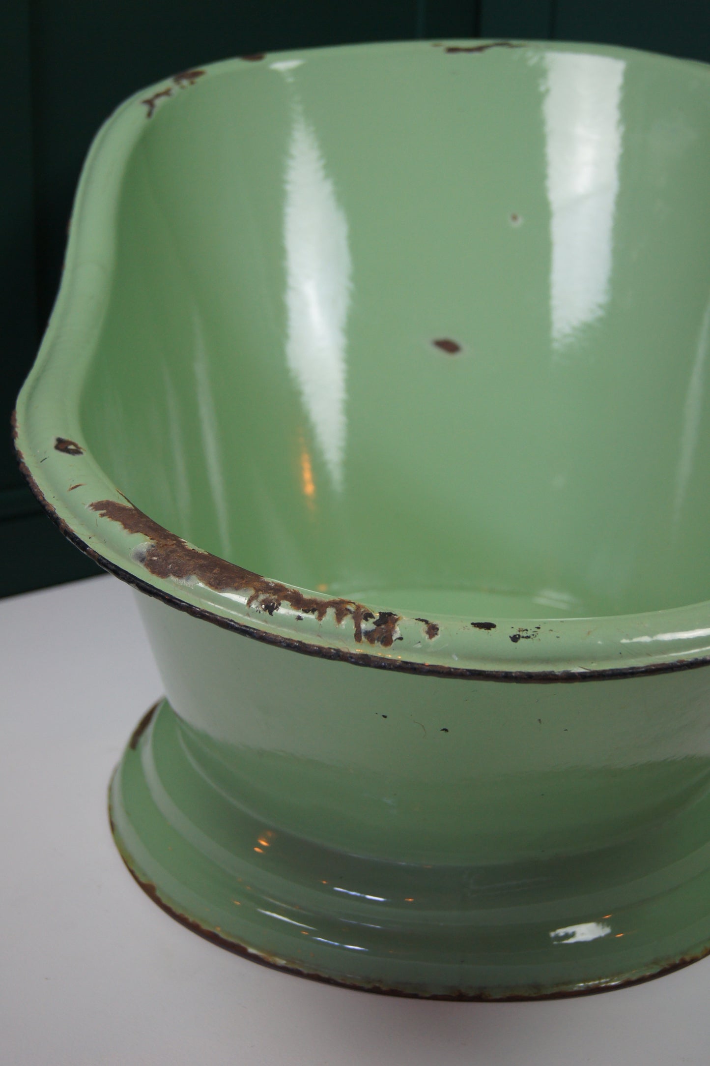 Victorian Green Enamelled Tin Bath