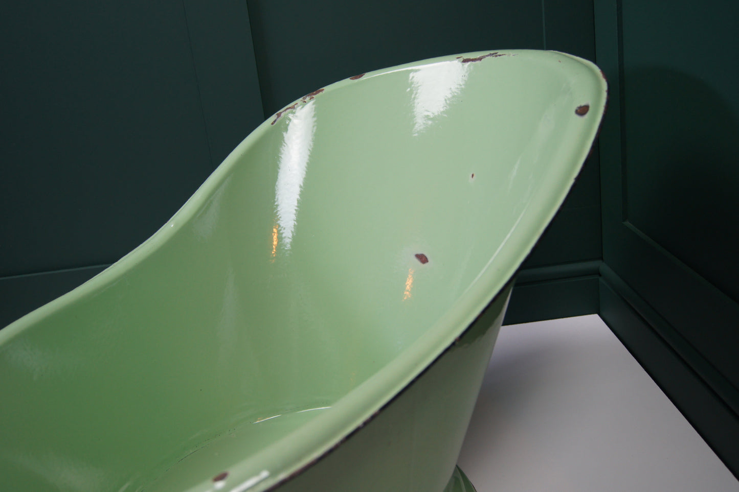 Victorian Green Enamelled Tin Bath